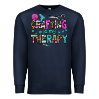 Navy crafting is my therapy Premium Sweatshirt - AdoDesignShop