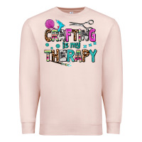Pale Pink crafting is my therapy Premium Sweatshirt - AdoDesignShop