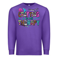 Purple crafting is my therapy Premium Sweatshirt - AdoDesignShop