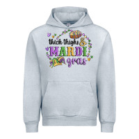 Heather Grey thick thighs mardi gras Urban Hoodie - MaliasSmallBusiness