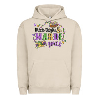 Pigment French Oak thick thighs mardi gras Urban Hoodie - MaliasSmallBusiness