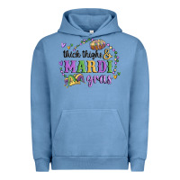 Pigment Pebble Blue thick thighs mardi gras Urban Hoodie - MaliasSmallBusiness
