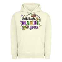 Pigment Pistachio thick thighs mardi gras Urban Hoodie - MaliasSmallBusiness