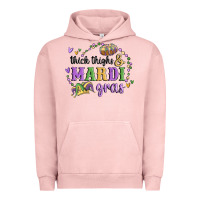 Pigment Salmon thick thighs mardi gras Urban Hoodie - MaliasSmallBusiness