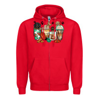 Red dog coffee cups Zipper Hoodie - Zillion Design Studio