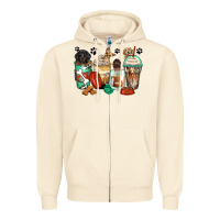 Sandshell dog coffee cups Zipper Hoodie - Zillion Design Studio
