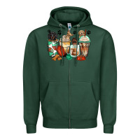 Sports Green dog coffee cups Zipper Hoodie - Zillion Design Studio