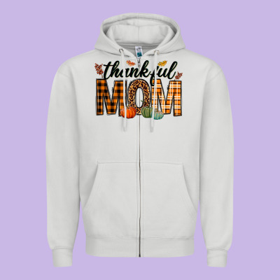 Thankful Mom Zipper Hoodie Designed By Texasbilliewilder