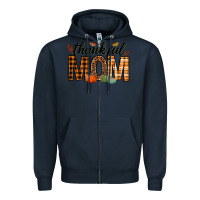 Navy thankful mom Zipper Hoodie - texasbilliewilder