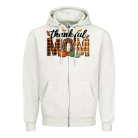Oatmeal Heather thankful mom Zipper Hoodie - texasbilliewilder