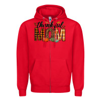 Red thankful mom Zipper Hoodie - texasbilliewilder