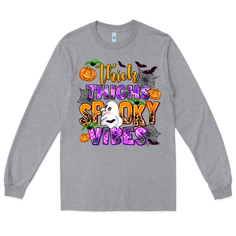 Thick Thighs Spooky Vibes Long Sleeve Tee by AdoDesignShop | Teevron