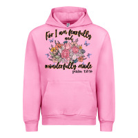 Fuchsia Pink for i am fearfully and wonderfully made Urban Hoodie - MaliasSmallBusiness