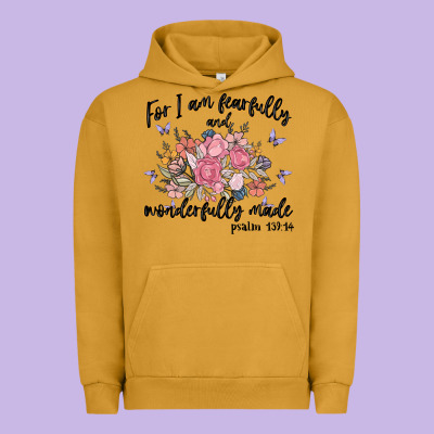 For I Am Fearfully And Wonderfully Made Urban Hoodie Designed By Maliassmallbusiness