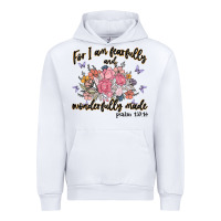 White for i am fearfully and wonderfully made Urban Hoodie - MaliasSmallBusiness