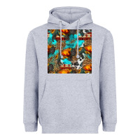 Heather Grey western sunset bison and sunflowers seamless pattern Heavyweight Hoodie - HRA Design Shop