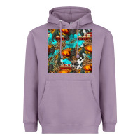 Lavender western sunset bison and sunflowers seamless pattern Heavyweight Hoodie - HRA Design Shop