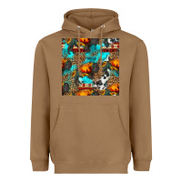 Toasted Coconut western sunset bison and sunflowers seamless pattern Heavyweight Hoodie - HRA Design Shop