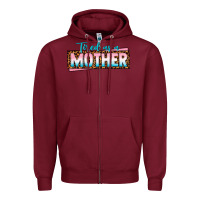 Burgundy tired as a mother Zipper Hoodie - texasbilliewilder