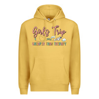 Antique Gold girls trip cheaper than therapy Premium Hoodie - MaliasSmallBusiness