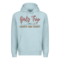 Blue Mist girls trip cheaper than therapy Premium Hoodie - MaliasSmallBusiness