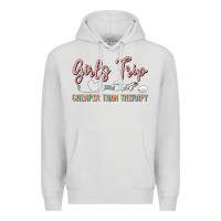 Dove Grey girls trip cheaper than therapy Premium Hoodie - MaliasSmallBusiness