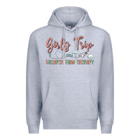 Heather Grey girls trip cheaper than therapy Premium Hoodie - MaliasSmallBusiness