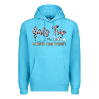 Ocean Blue girls trip cheaper than therapy Premium Hoodie - MaliasSmallBusiness