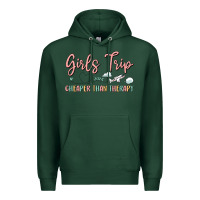 Sports Green girls trip cheaper than therapy Premium Hoodie - MaliasSmallBusiness
