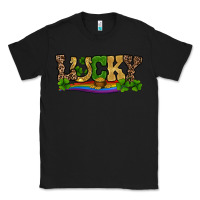 Black st patricks shamrock gold with rainbow Classic Tee - RanaPortraitStore