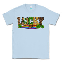 Dusty Blue st patricks shamrock gold with rainbow Classic Tee - RanaPortraitStore