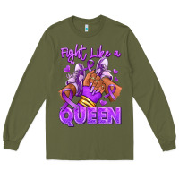 Army Green fight like a queen lupus awareness afro girl sneak Long Sleeve Tee - RanaPortraitStore