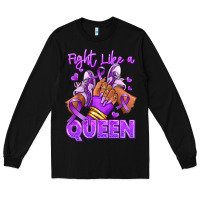 Black fight like a queen lupus awareness afro girl sneak Long Sleeve Tee - RanaPortraitStore