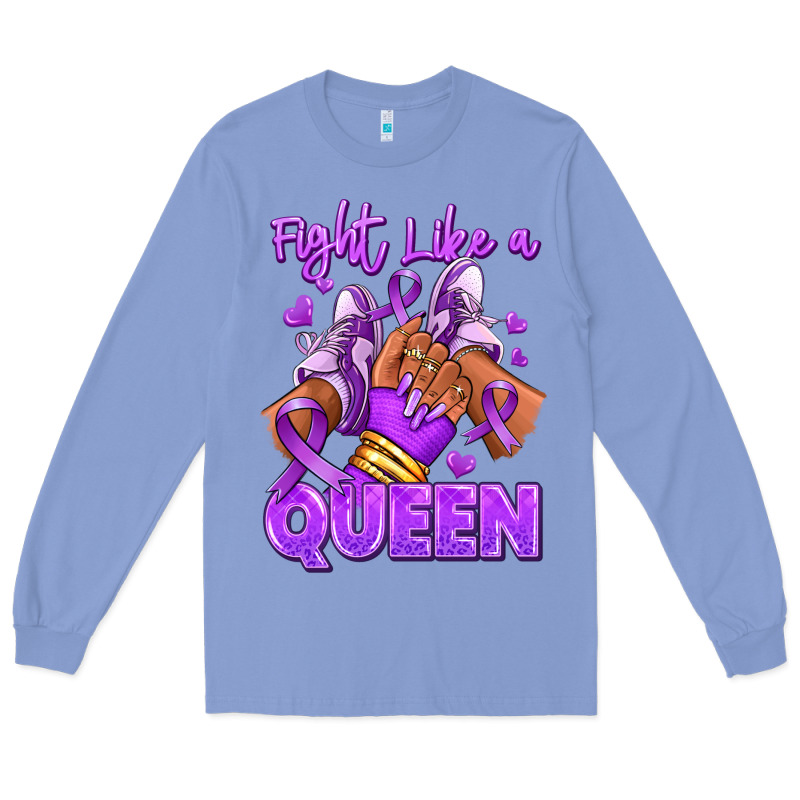 Fight Like A Queen Lupus Awareness Afro Girl Sneak Long Sleeve Tee by RanaPortraitStore | Teevron