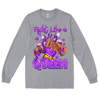 Heather Grey fight like a queen lupus awareness afro girl sneak Long Sleeve Tee - RanaPortraitStore