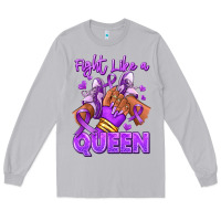 Moon Dust fight like a queen lupus awareness afro girl sneak Long Sleeve Tee - RanaPortraitStore
