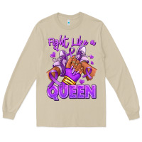 Mushroom fight like a queen lupus awareness afro girl sneak Long Sleeve Tee - RanaPortraitStore
