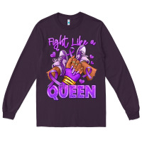 Plum fight like a queen lupus awareness afro girl sneak Long Sleeve Tee - RanaPortraitStore