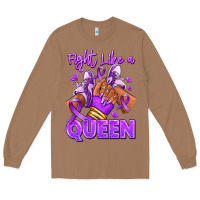 Toasted Coconut fight like a queen lupus awareness afro girl sneak Long Sleeve Tee - RanaPortraitStore