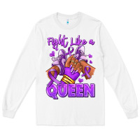 White fight like a queen lupus awareness afro girl sneak Long Sleeve Tee - RanaPortraitStore