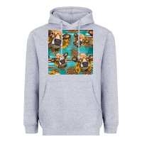 Heather Grey western sunflowers cow seamless pattern Heavyweight Hoodie - HRA Design Shop