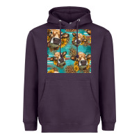 Plum western sunflowers cow seamless pattern Heavyweight Hoodie - HRA Design Shop