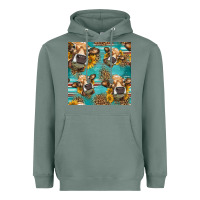 Sage western sunflowers cow seamless pattern Heavyweight Hoodie - HRA Design Shop
