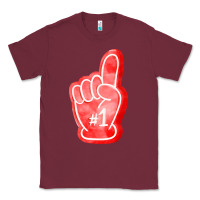 Burgundy number one foam finger Classic Tee - FaDigitalArtStudio