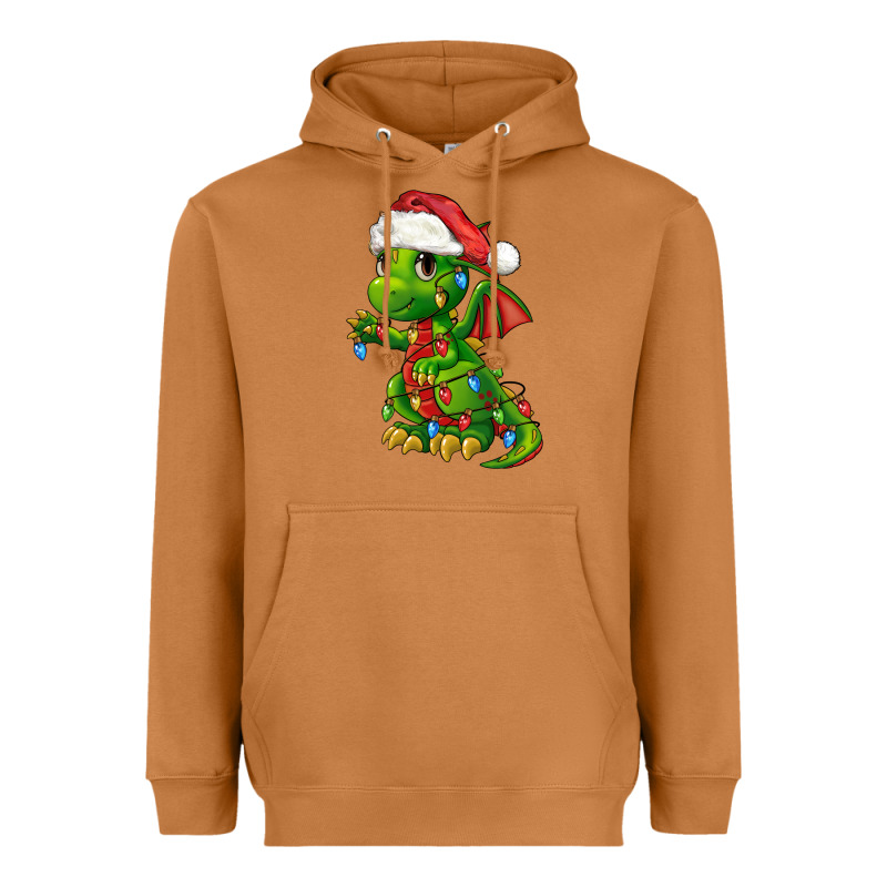 Christmas Cute Dragon Heavyweight Hoodie by FaDigitalArtStudio | Teevron