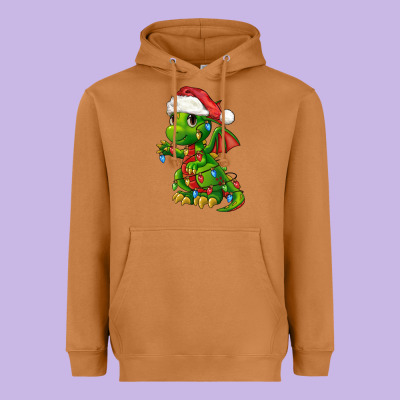 Christmas Cute Dragon Heavyweight Hoodie Designed By Fadigitalartstudio