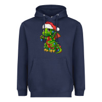 Navy Christmas Cute Dragon Heavyweight Hoodie - FaDigitalArtStudio