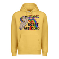 Antique Gold gender roles are dead Premium Hoodie - MaliasSmallBusiness