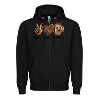 Black peace love cockapoo Zipper Hoodie - RanaPortraitStore