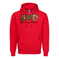 Red peace love cockapoo Zipper Hoodie - RanaPortraitStore